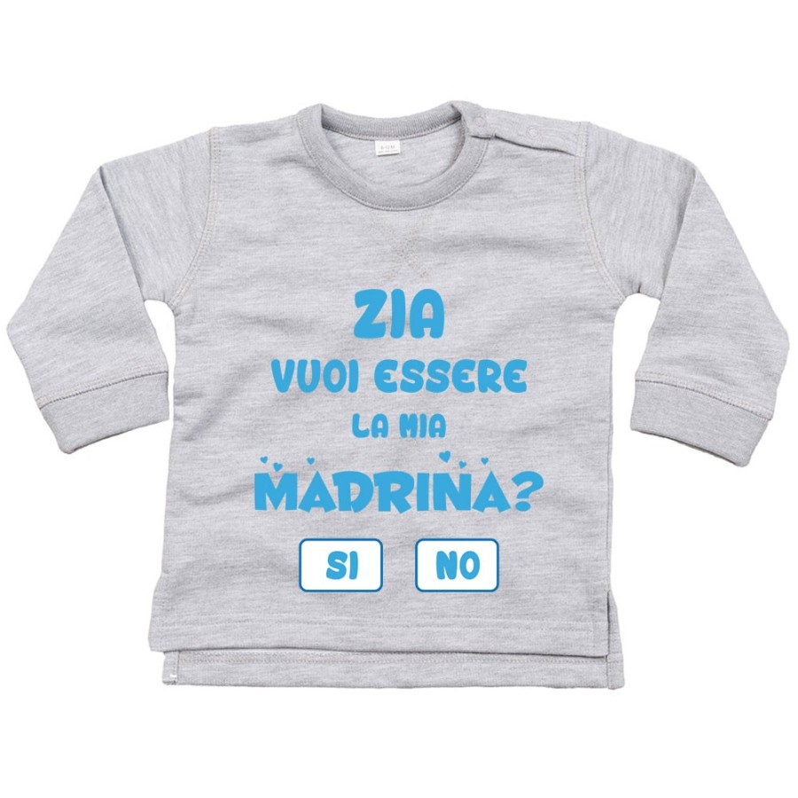 Felpa neonato personalizzabile  nome zia zio vuoi essere la mia madrina i mio padrino? Per gli zii
