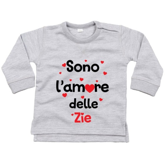 Felpa neonato sono amore dello zio degli zii  cuoricini Per gli zii