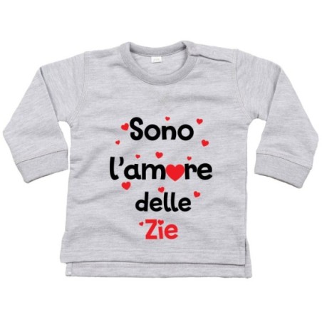 Felpa neonato sono amore dello zio degli zii  cuoricini