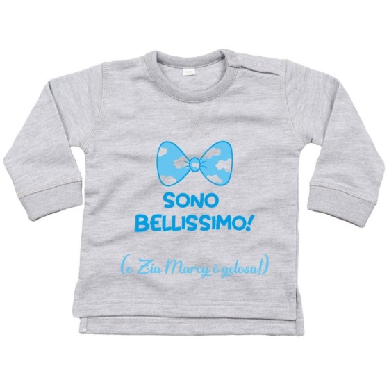 Felpa neonato personalizzata  nome sono bellissimo e zia è gelosa Per gli zii