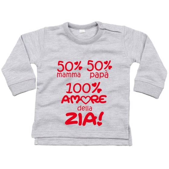 Felpa neonato 50% mamma 50% papà 100% amore di zio degli zii Per gli zii