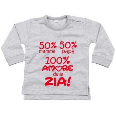Felpa neonato 50% mamma 50% papà 100% amore di zio degli zii