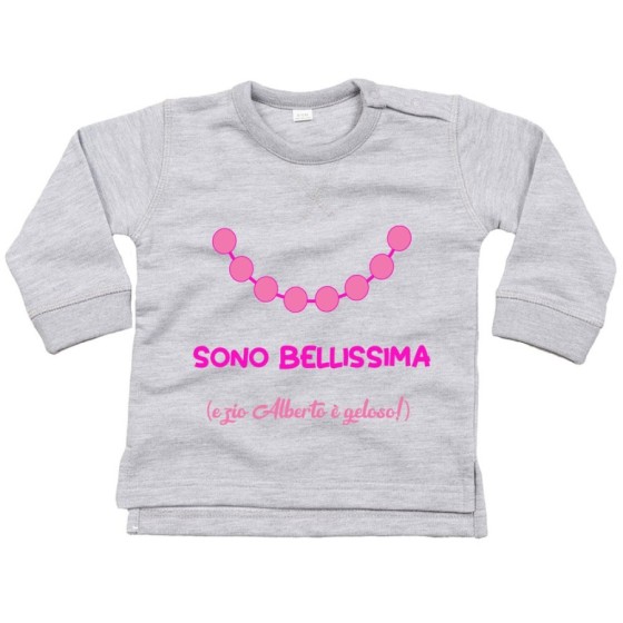 Felpa neonata personalizzata  nome sono bellissima e zio è geloso Per gli zii