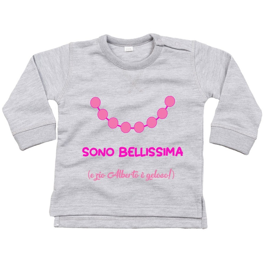 Felpa neonata personalizzata  nome sono bellissima e zio è geloso Per gli zii
