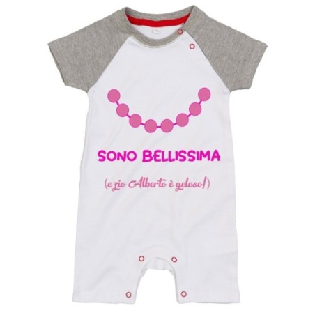 Pagliaccetto neonata personalizzato  nome sono bellissima...