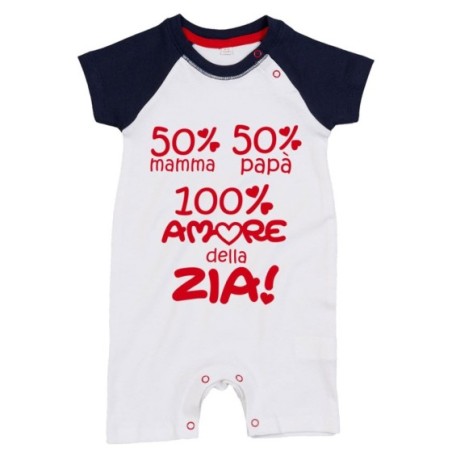 Pagliaccetto neonato 50% mamma 50% papà 100% amore di zio...