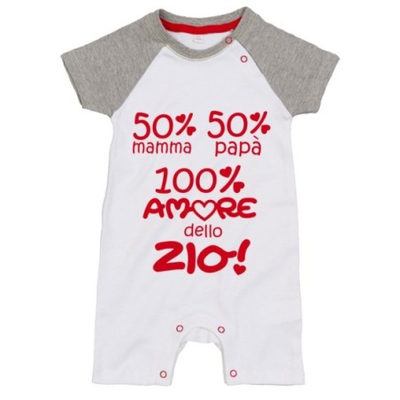 Pagliaccetto neonato 50% mamma 50% papà 100% amore di zio degli zii Per gli zii
