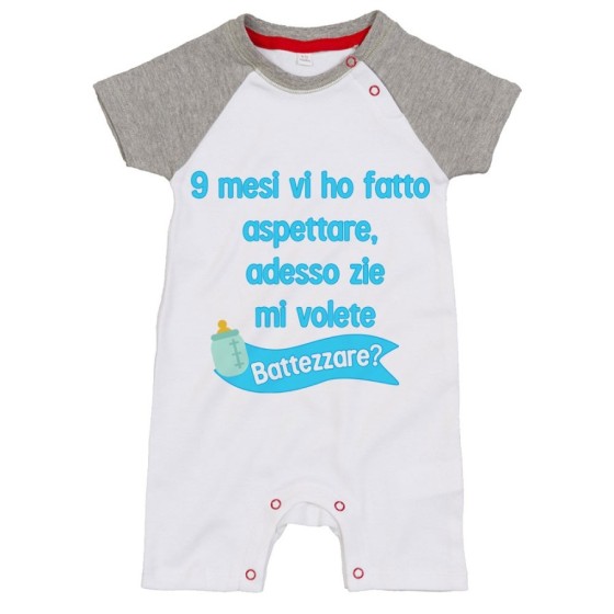 Pagliaccetto neonato 9 mesi vi ho fatto aspettare adesso zio zii mi volete battezzare? Per gli zii