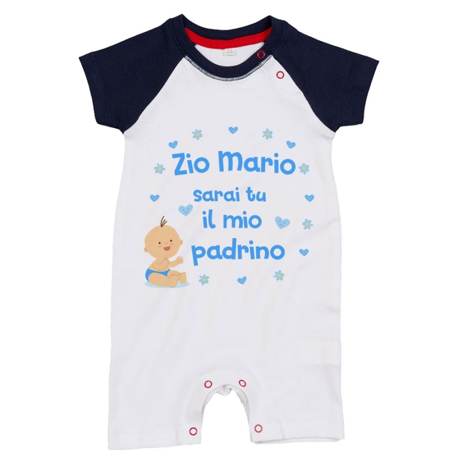 Pagliaccetto neonato personalizzato  nome sarai tu il mio padrino Per gli zii