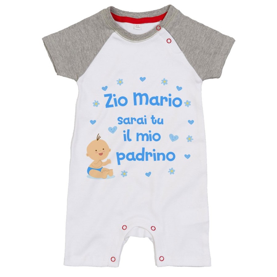 Pagliaccetto neonato personalizzato  nome sarai tu il mio padrino Per gli zii