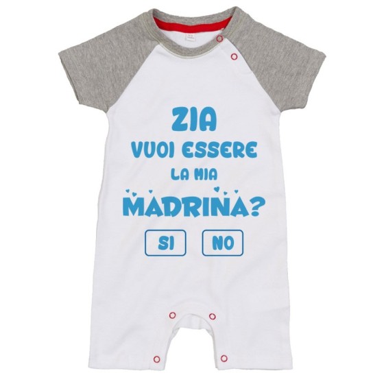 Pagliaccetto neonato personalizzabile  nome zia zio vuoi essere il mio padrino? Per gli zii