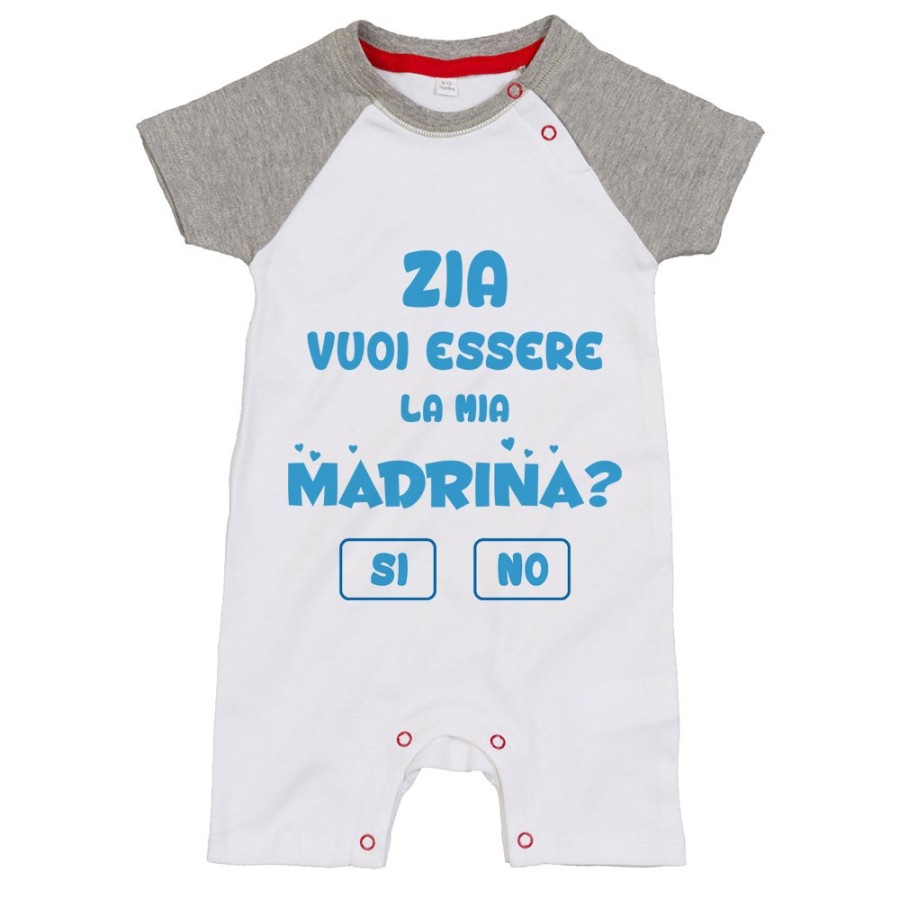 Pagliaccetto neonato personalizzabile  nome zia zio vuoi essere il mio padrino? Per gli zii