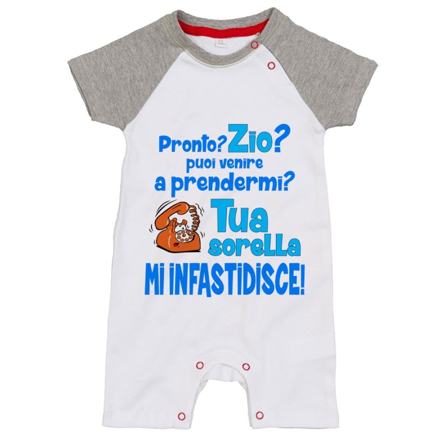Pagliaccetto neonato pronto zia zio? puoi venire a prendermi? tua sorella mi infastidisce Per gli zii