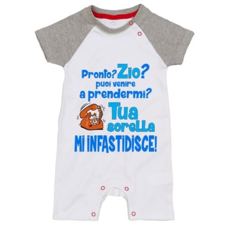 Pagliaccetto neonato pronto zia zio? puoi venire a prendermi? tua sorella mi infastidisce Per gli zii
