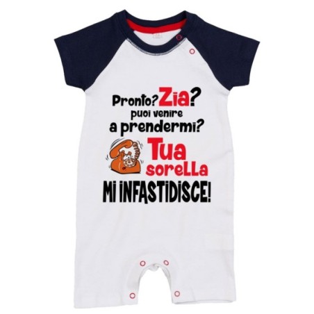 Pagliaccetto neonato pronto zia zio? puoi venire a prendermi? tua sorella mi infastidisce Per gli zii
