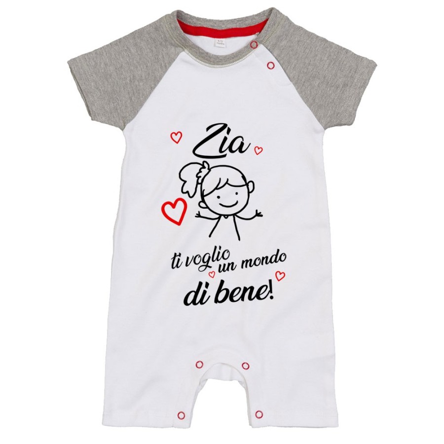 Pagliaccetto neonato zio zii ti voglio vi voglio un mondo di bene Per gli zii