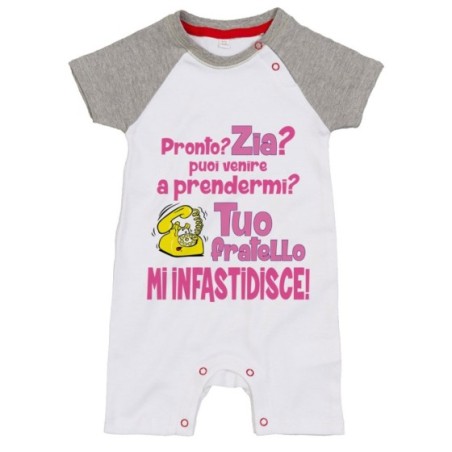 Pagliaccetto neonato pronto zia zio? puoi venire a prendermi? tuo fratello mi infastidisce Per gli zii