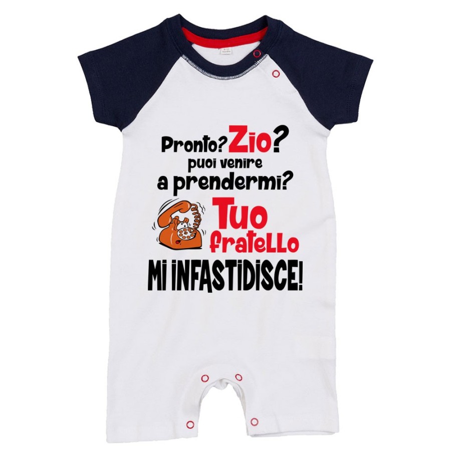 Pagliaccetto neonato pronto zia zio? puoi venire a prendermi? tuo fratello mi infastidisce Per gli zii