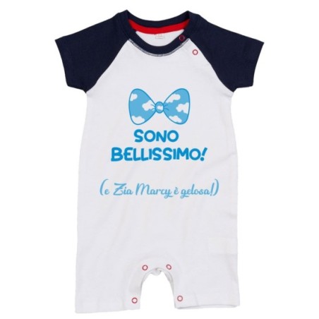 Pagliaccetto neonato personalizzato  nome sono bellissimo...
