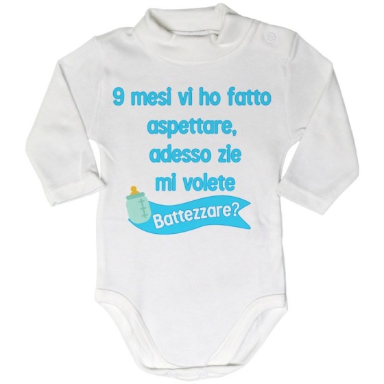 Body lupetto neonato 9 mesi vi ho fatto aspettare adesso zio zii mi volete battezzare? Per gli zii