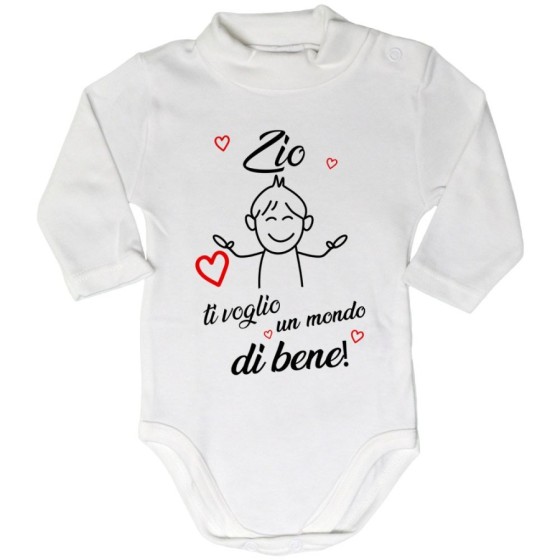 Body lupetto neonato zio zii ti voglio vi voglio un mondo di bene Per gli zii