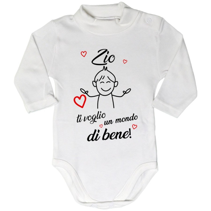 Body lupetto neonato zio zii ti voglio vi voglio un mondo di bene Per gli zii