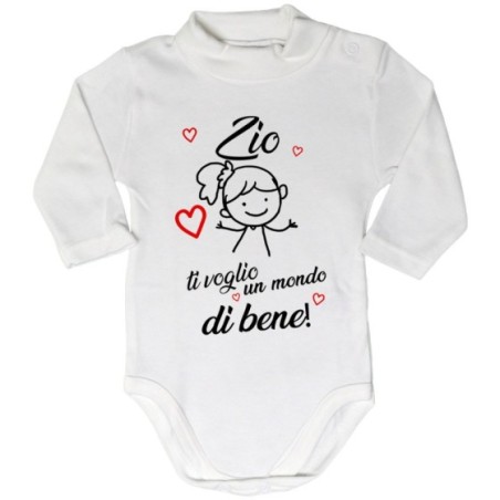 Body lupetto neonato zio zii ti voglio vi voglio un mondo di bene Per gli zii