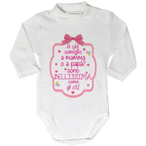 Body lupetto neonato a chi somiglio a mamma o papà? sono bellissimo come zio come gli zii Per gli zii