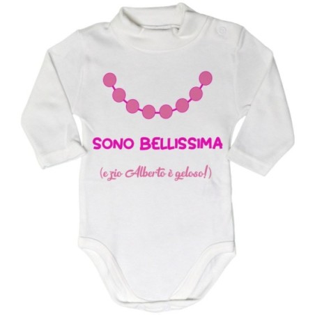 Body lupetto neonata personalizzato  nome sono bellissima...