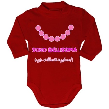 Body lupetto neonata personalizzato  nome sono bellissima e zio è geloso Per gli zii