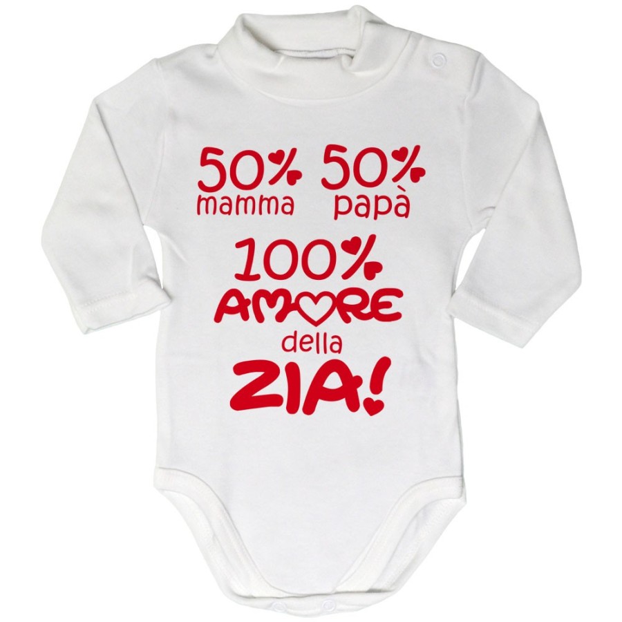 Body lupetto neonato 50% mamma 50% papà 100% amore di zio degli zii Per gli zii