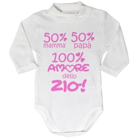 Body lupetto neonato 50% mamma 50% papà 100% amore di zio degli zii Per gli zii