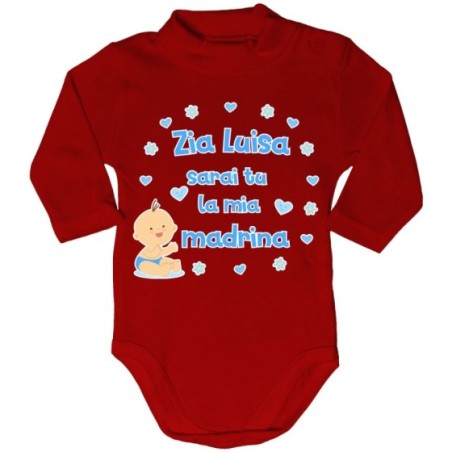 Body lupetto neonato personalizzato  nome sarai tu la mia madrina Per gli zii
