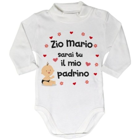 Body lupetto neonato personalizzato  nome sarai tu la mia madrina Per gli zii