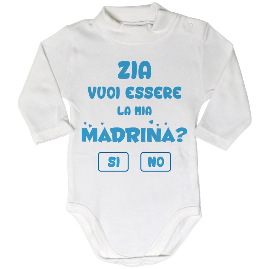 Body lupetto neonato personalizzabile  nome zia zio vuoi essere il mio padrino? Per gli zii