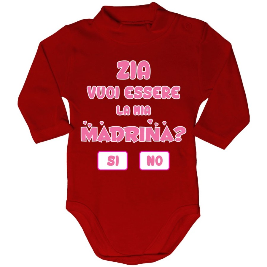 Body lupetto neonato personalizzabile  nome zia zio vuoi essere il mio padrino? Per gli zii