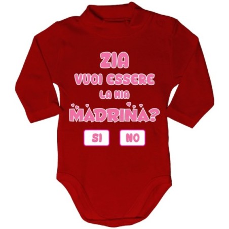 Body lupetto neonato personalizzabile  nome zia zio vuoi essere il mio padrino? Per gli zii