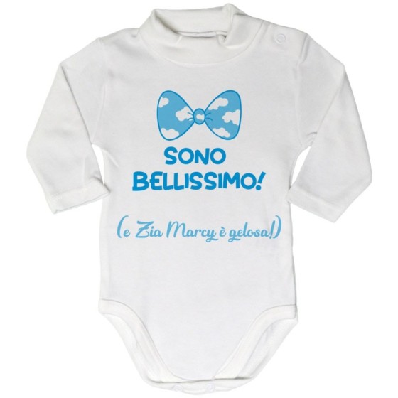 Body lupetto neonato personalizzato  nome sono bellissimo e zia è gelosa Per gli zii