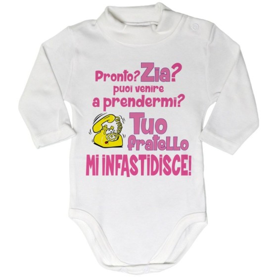 Body lupetto neonato pronto zia zio? puoi venire a prendermi? tuo fratello mi infastidisce Per gli zii
