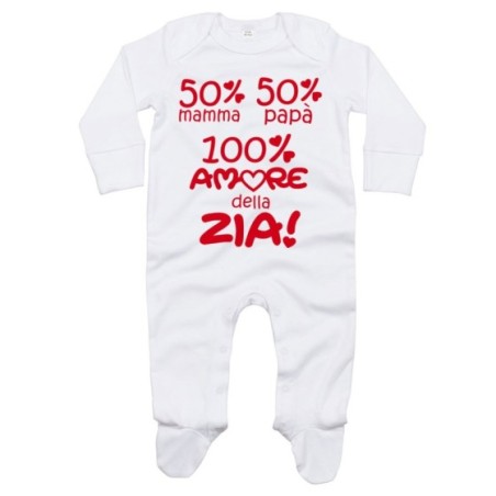 Tutina neonato 50% mamma 50% papà 100% amore di zio degli...