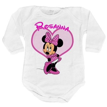 Body neonata personalizzato con nome minnie