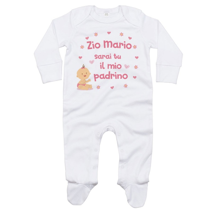 Tutina neonato personalizzata  nome sarai tu il mio padrino Per gli zii