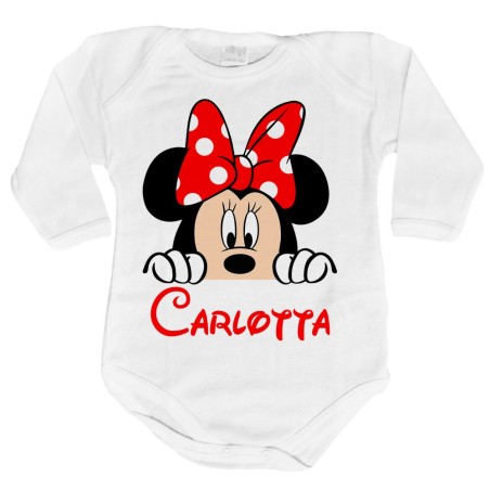 Body neonata personalizzato con nome minnie che esce...