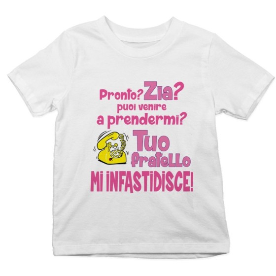 T-shirt bambino pronto zia zio? puoi venire a prendermi? tuo fratello mi infastidisce Per gli zii