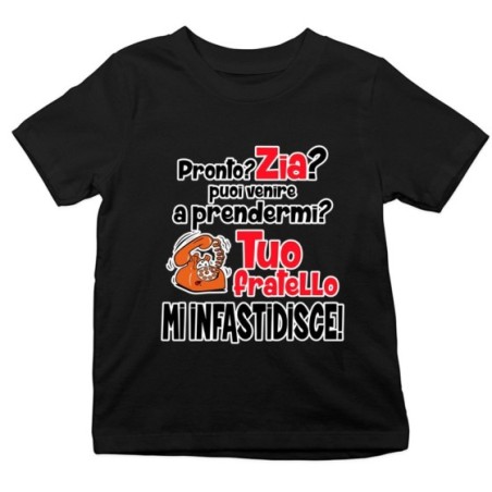 T-shirt bambino pronto zia zio? puoi venire a prendermi? tuo fratello mi infastidisce Per gli zii
