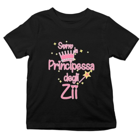 T-shirt bambino sono il principe la principessa di zio...