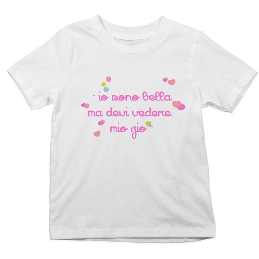 T-shirt bambino io sono bello ma devi vedere mio zio i miei zii Per gli zii