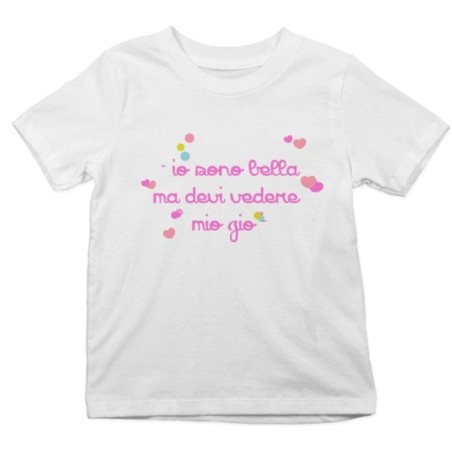 T-shirt bambino io sono bello ma devi vedere mio zio i miei zii Per gli zii