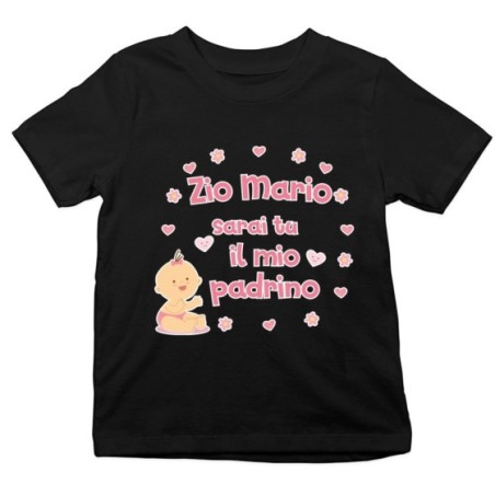 T-shirt bambino personalizzata  nome sarai tu la mia madrina