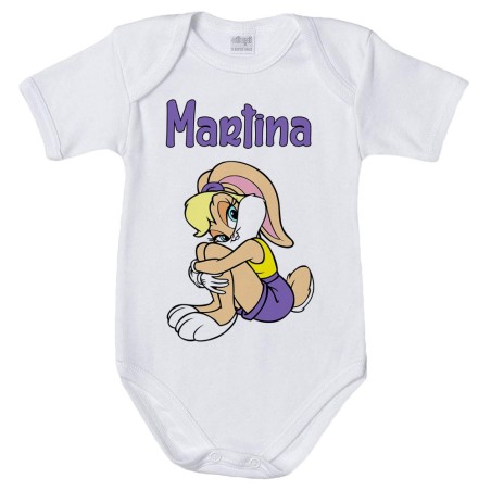 Body neonata personalizzato con nome baby lola bunny